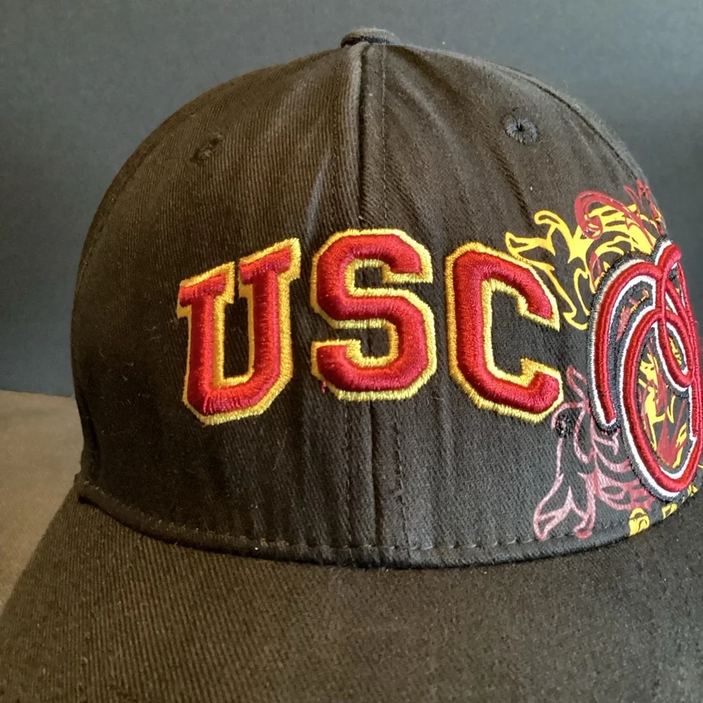USC Trojans script spellout heavy embroidery one fit hat by Top of the World - Picture 6 of 13